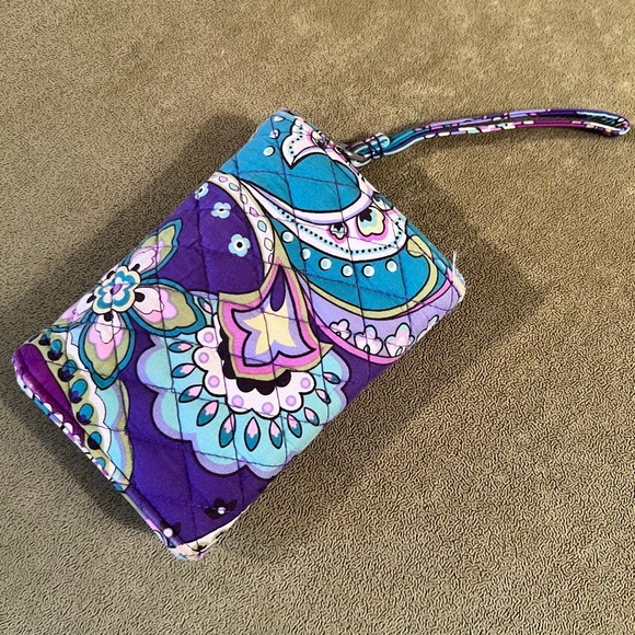 Vera Bradley HEATHER Purple/Teal Mandy Tote Shoulder Bag & Turnlock Wallet Combo - Picture 4 of 11